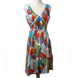 Harve' Bernard Patterned Dress with Tie Multi-Color Size 8